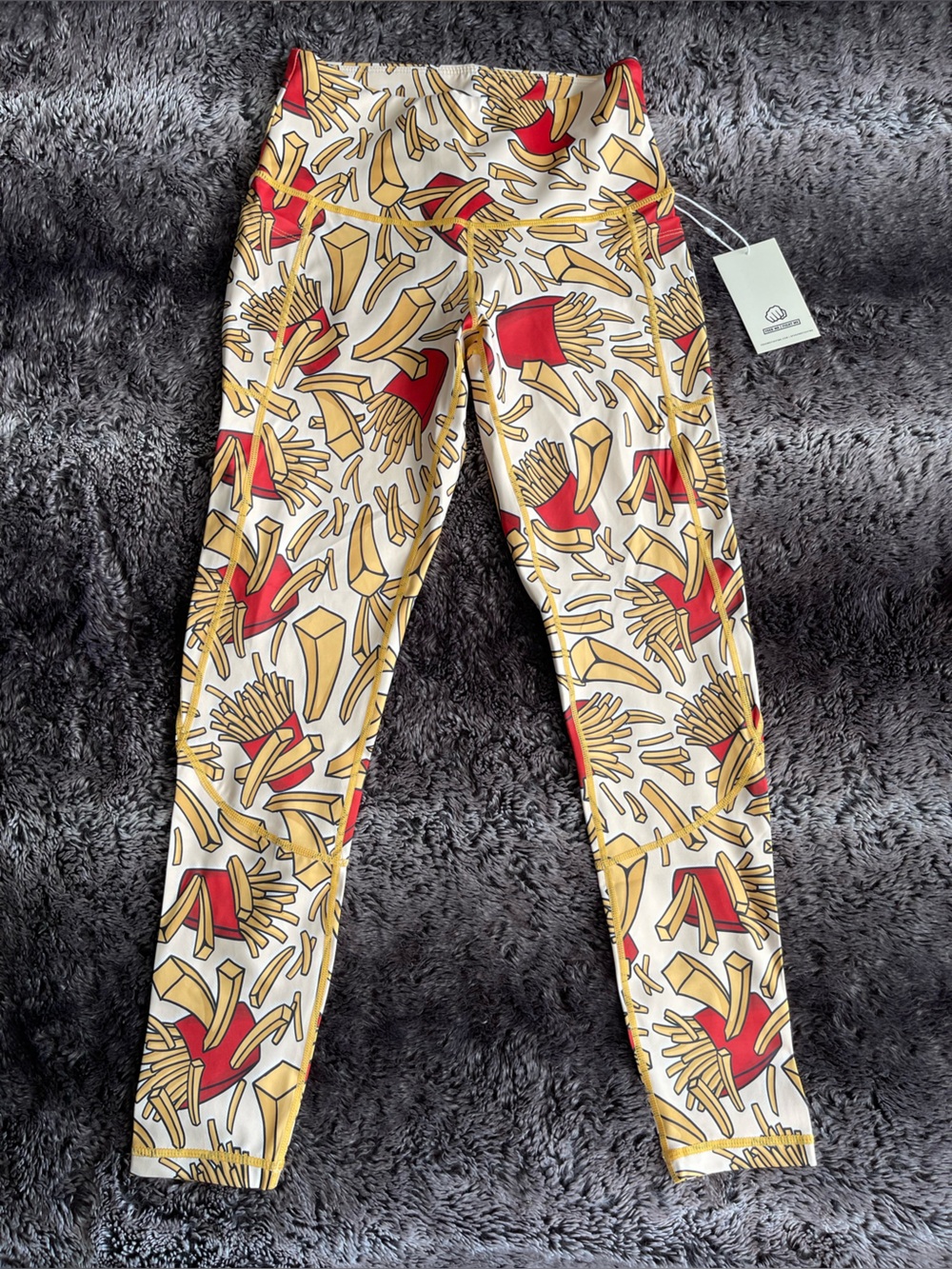 NWT NEW With Tags Feed Me Fight Me French Fries Funny Food Leggings Size M